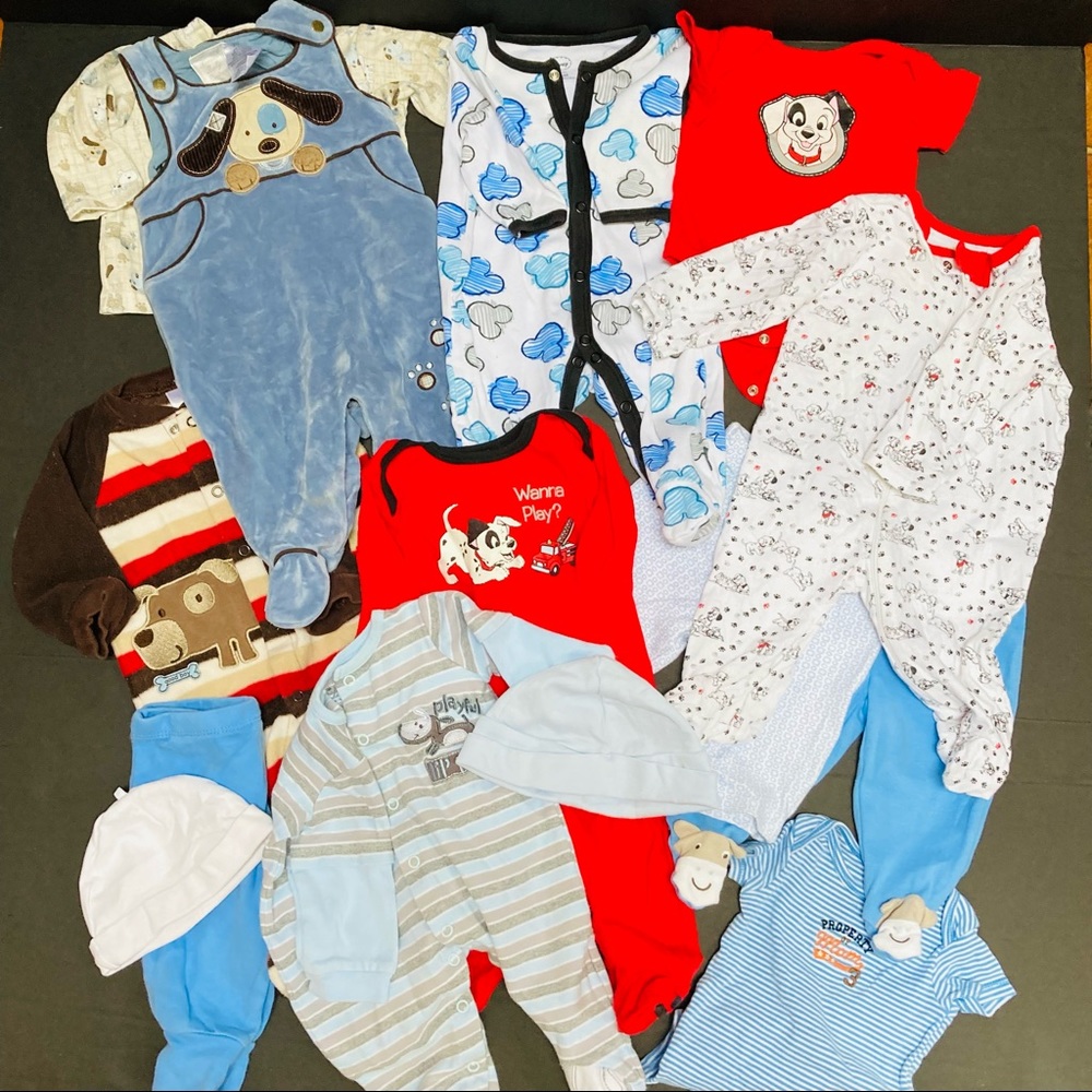 0-3M Giant Disney Carter's Baby Puppy Bundle